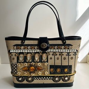 Vintage 1960s Enid Collins, Collins of Texas “Cable Car” Bag - Black Leather